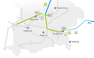 HyPipe - Bavarian Hydrogen Network Map